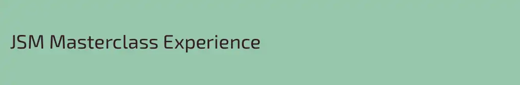 JSM Masterclass Experience